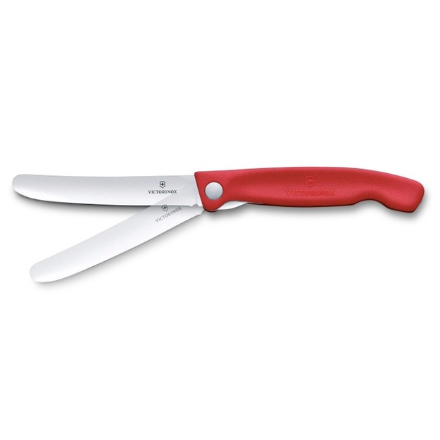 Victorinox красный складной кухонный нож - гладкое лезвие с закругленным концом (6.7801.FC1)
