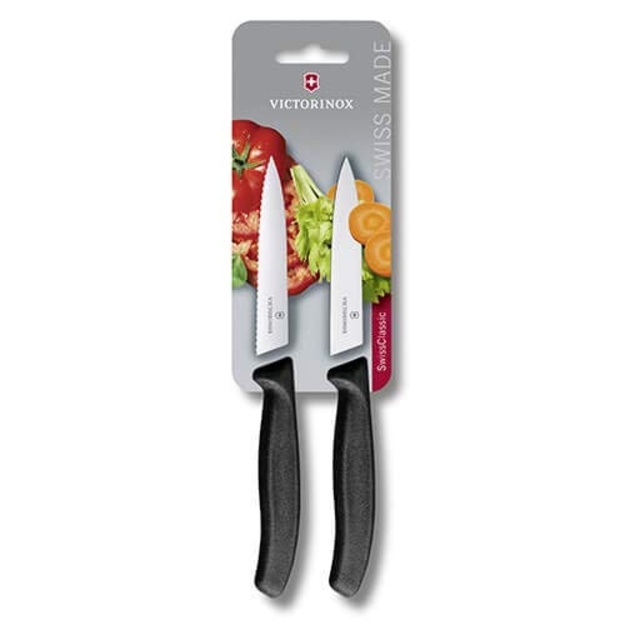 Набор ножей Victorinox, 2 шт., прямой/зубчатый, 10 см, блистерная упаковка 6.7793.2B