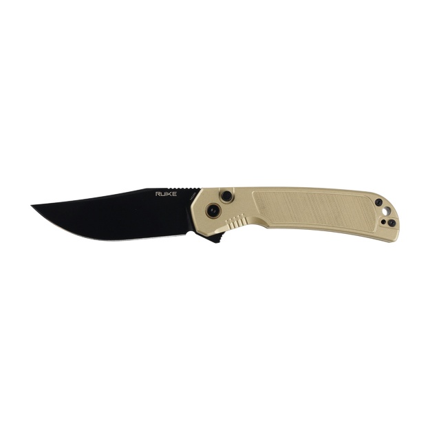 Ruike P192-AY Folding Knife Brown Aluminum Sandvik 14C28N Button Lock