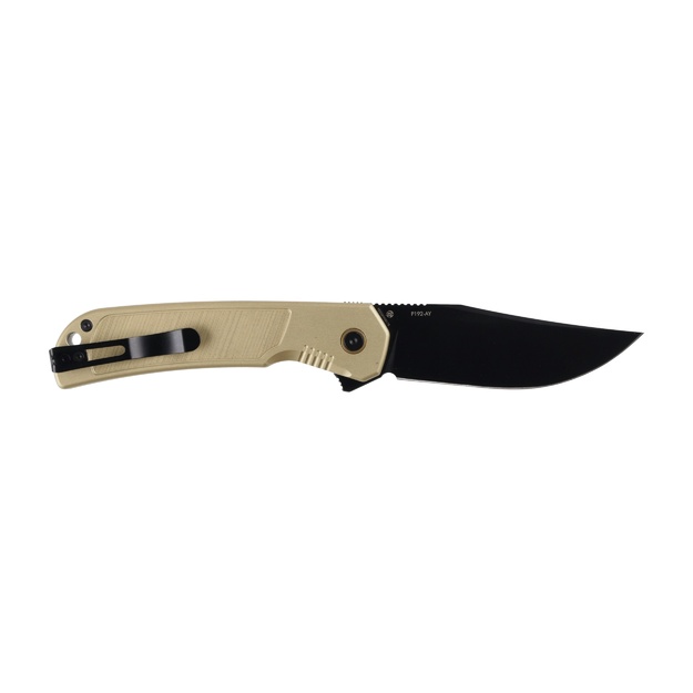 Ruike P192-AY Folding Knife Brown Aluminum Sandvik 14C28N Button Lock