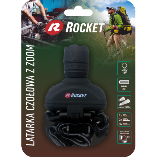 Rocket 1W priek&scaron;ējais lukturis ar fokusē&scaron;anas funkciju HL1W