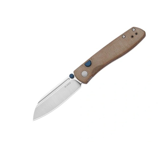 Kizer Renissance Brown Norplex UltreX Micarta, satīns N690, ražotājs Caleb Waldman (V3698A2)