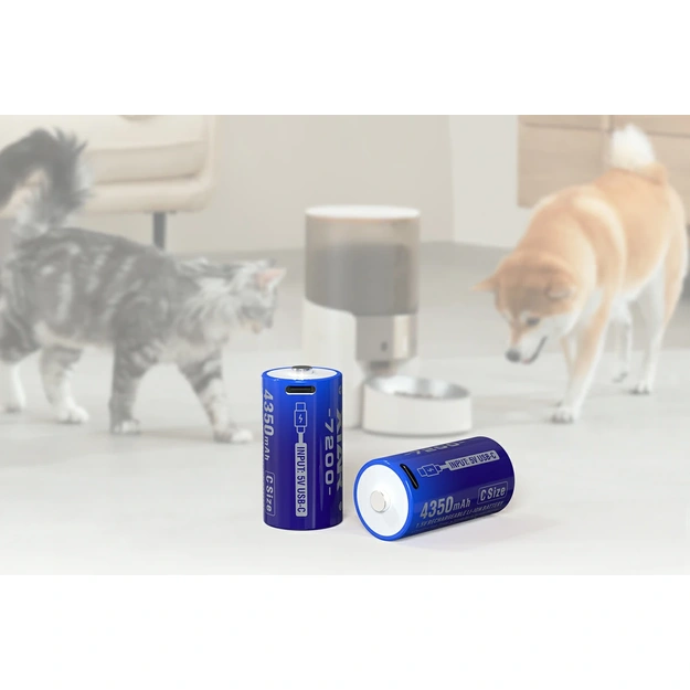 XTAR uzlādējamie litija jonu akumulatori ar USB-C 1.5V C (LR14) CLR7200, 4350 mAh, 2 gab.
