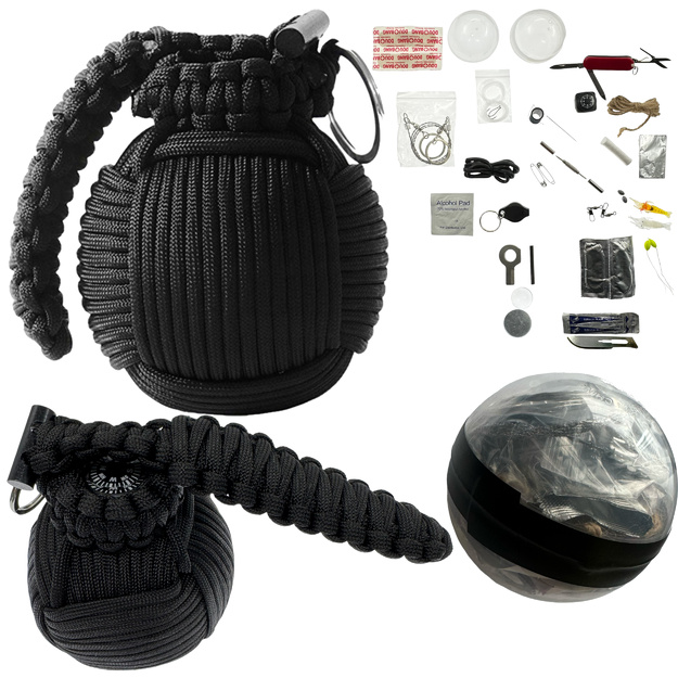 Набор для выживания JB Tacticals Paracord Grenade 38in1, черный, JB-ACS-0029-BLK