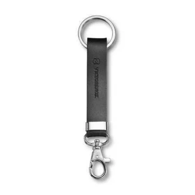 Victorinox Leather Key Ring with Carabiner - Black, 4.1853