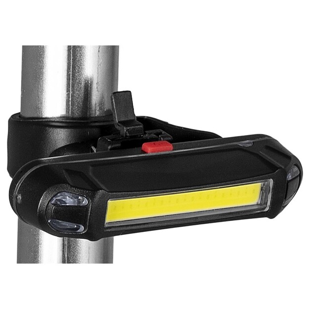 LTC LED COB velosipēda gaisma balts/sarkans ar 450mAh akumulatoru 5 režīmi LXLL87