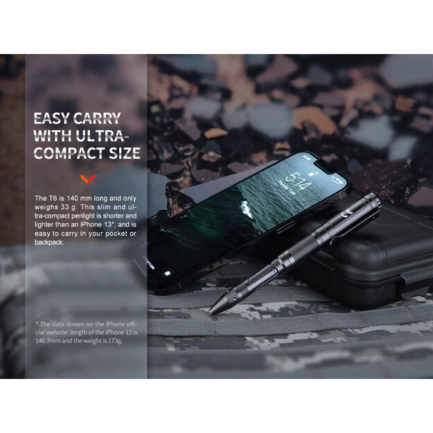 Fenix ​​taktiskā pildspalva T6. USB