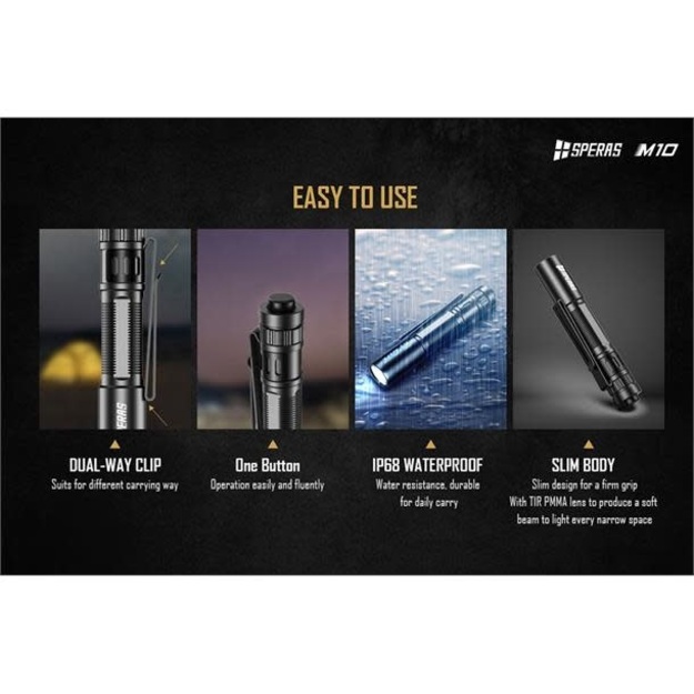 Speras M10 flashlight 200lm 4000K / CRI 95