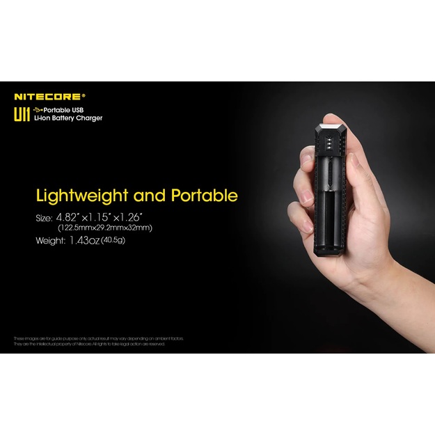 Nitecore UI1 portatīvais akumulatora lādētājs USB