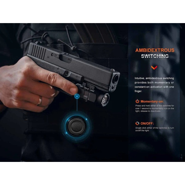 Fenix GL06-365 taktiskais lukturītis uz ieroča