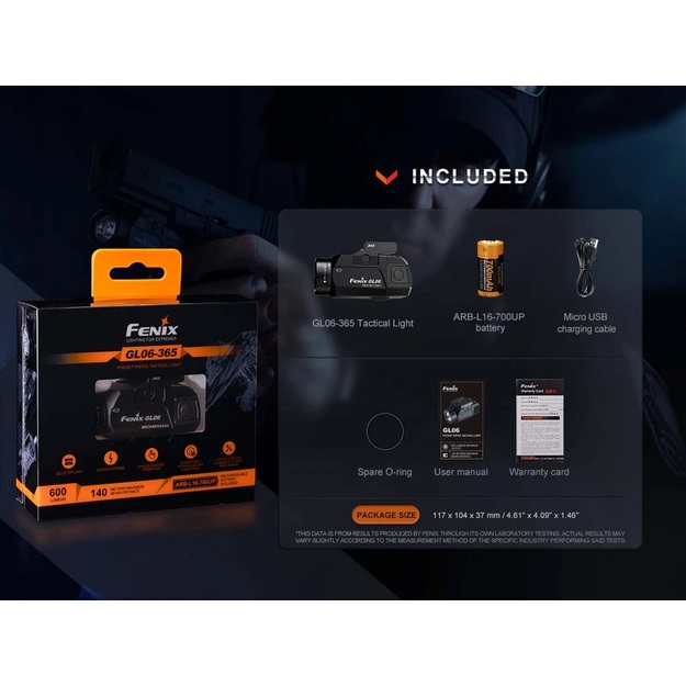 Fenix GL06-365 taktiskais lukturītis uz ieroča