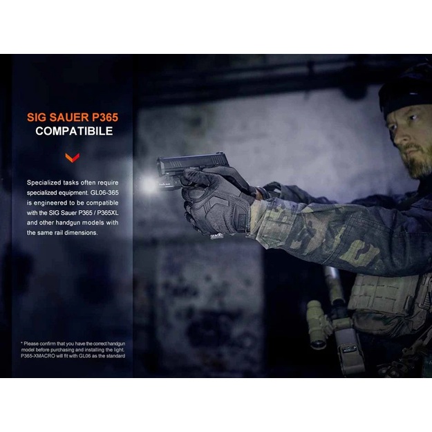 Fenix GL06-365 taktiskais lukturītis uz ieroča