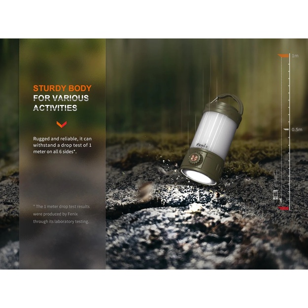 Fenix CL26R Pro LED kempinga gaisma ar USB savienojumu Olive Drab