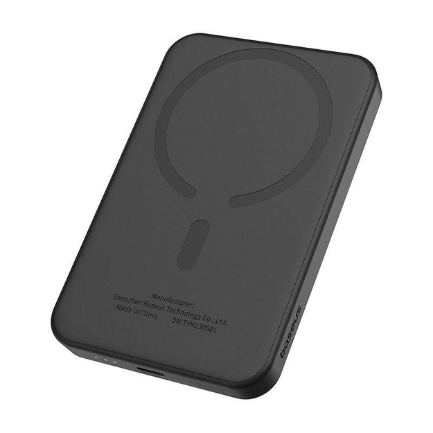 Baseus magnētiskais mini baro&scaron;anas bloks 5000 mAh, USB-C 20W (melns)