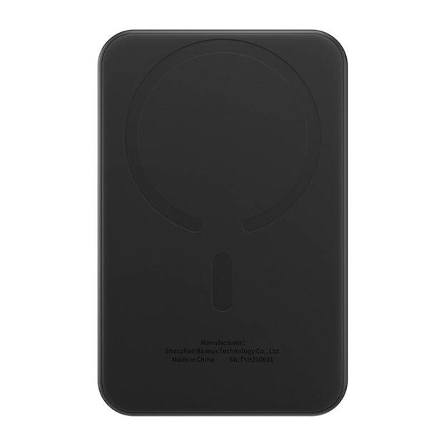 Baseus magnētiskais mini baro&scaron;anas bloks 5000 mAh, USB-C 20W (melns)