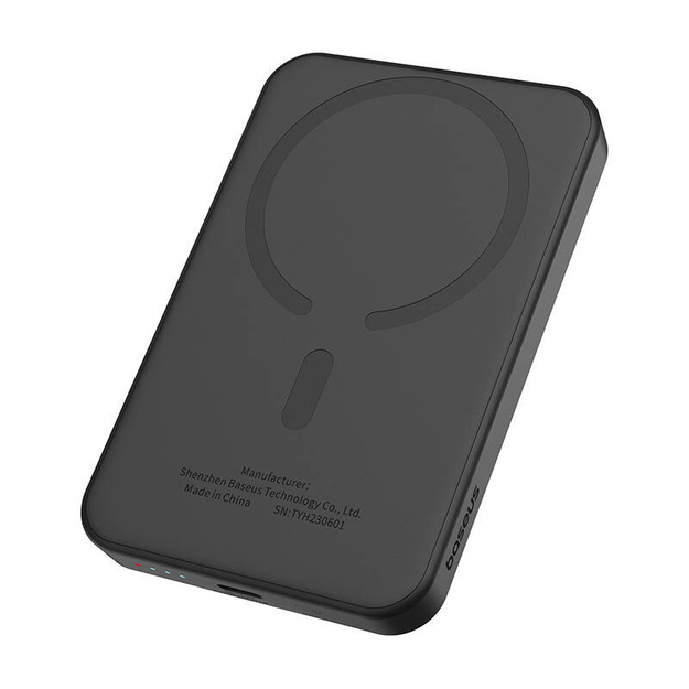Baseus magnētiskais mini baro&scaron;anas bloks 5000 mAh, USB-C 20W (melns)