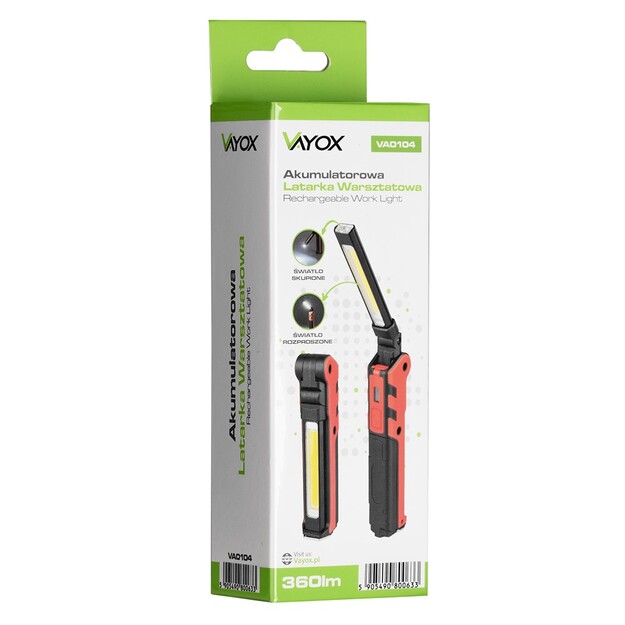 Vayox darbnīcas lampa 140lm + 360lm VA0104