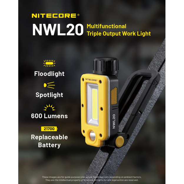 Nitecore NWL20 darba lukturis 600lm