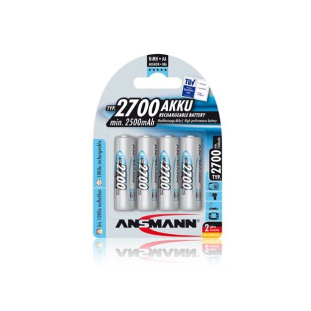 ANSMANN Battery R6 (AA) 1.2V 2700mAh Ni-Mh (4pcs per blister)