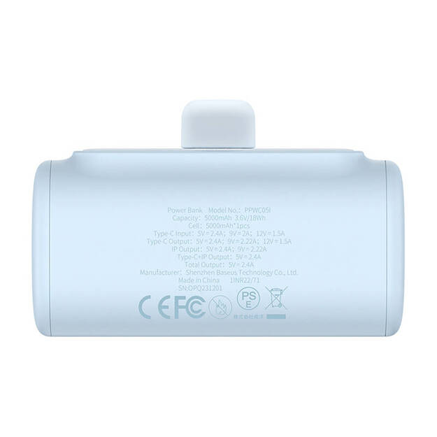 Powerbank OS-Baseus Compact IP 5000mAh 20W (zila)