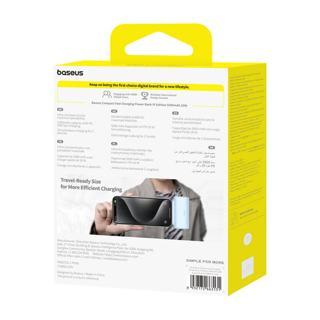 Powerbank OS-Baseus Compact IP 5000mAh 20W (zila)