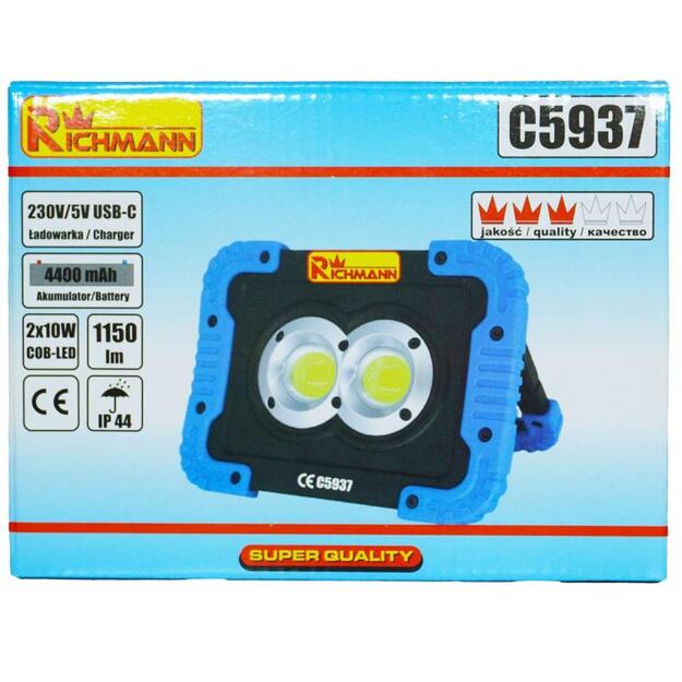 Richmann uzlādējama halogēna lampa 2x10W LED 1150lm C5937