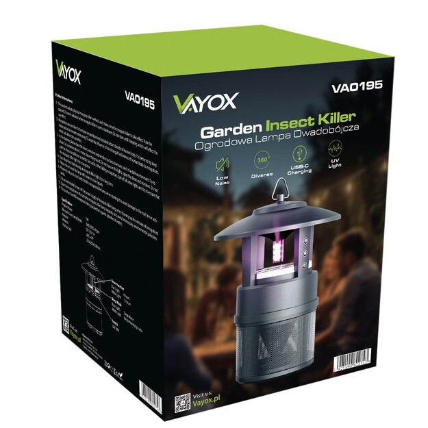 Vayox garden and terrace lamp against insects 9xSMD VA0195