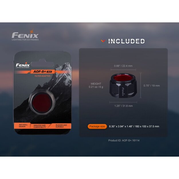 Fenix&nbsp;filtrs AOF-S+ V2.0 Red priek&scaron; E28R V2.0, E35R, LD30R PD35 V3.0 PD3R, PD36R utt.