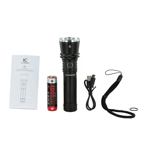 Klarus A3 uzlādējams fokusējams lukturītis, 2200 lūmeni, 750 metri