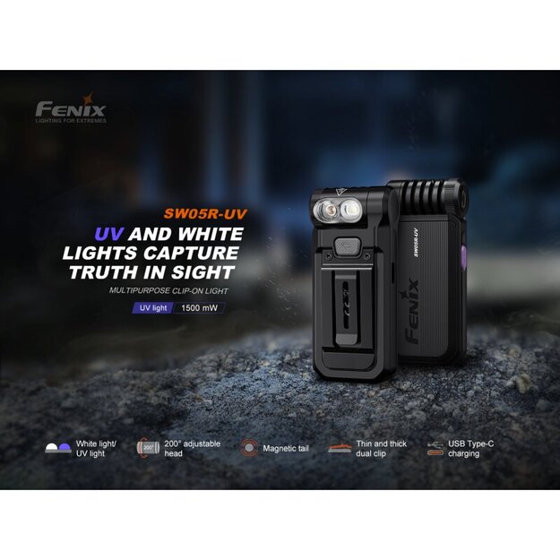 Fenix SW05R-UV Balts un UV LED Zibspuldze