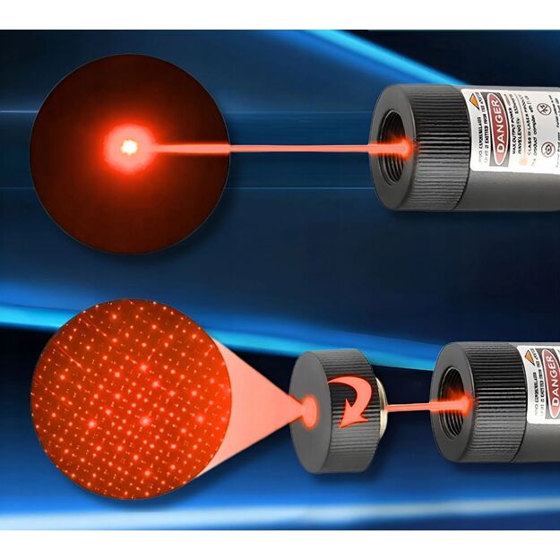 Sarkans lāzers, regulējama galva ar USB