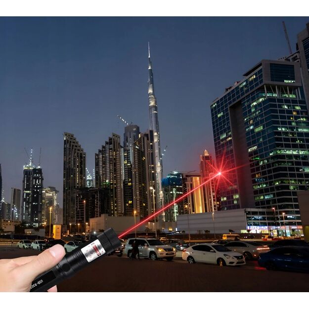 Sarkans lāzers, regulējama galva ar USB