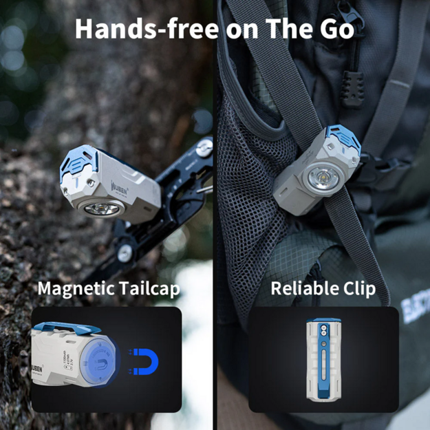 Wuben X0 mini lukturītis, 1100lm, titāna versija, pelēks