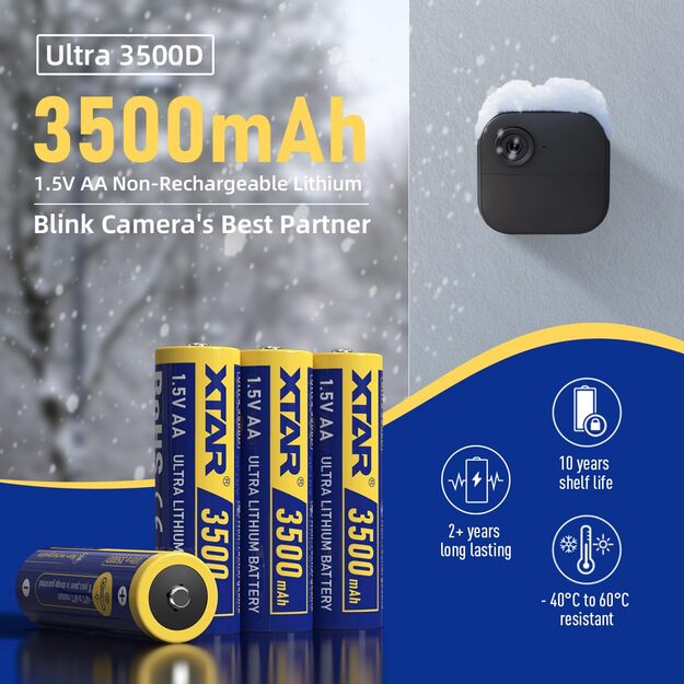 XTAR 1.5V AA Litija baterijas neuzlādējamas FR6 3500mAh F4 4gab
