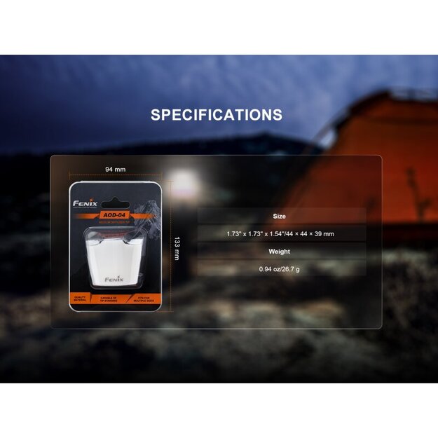 Fenix difuzors balts AOD-04 TK22R TK26R C7 WF25RM