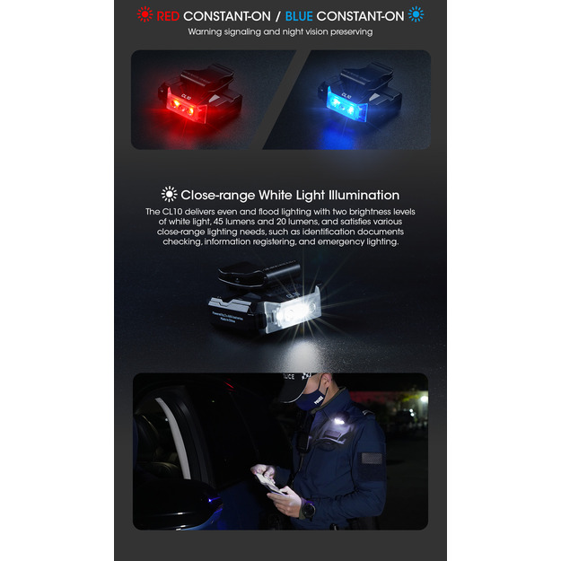 Nitecore lukturītis ar klipsi 45lm CL10