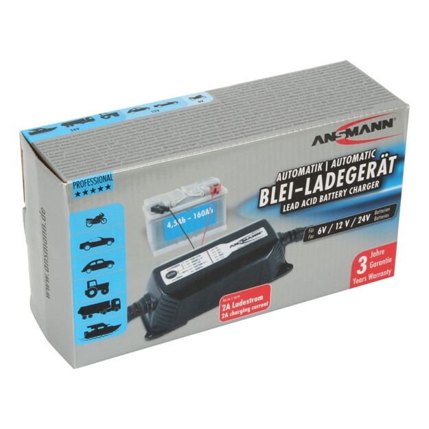 &Scaron;vino akumuliatorių pakrovėjas 6/12/24V 1.2-80Ah 2A 