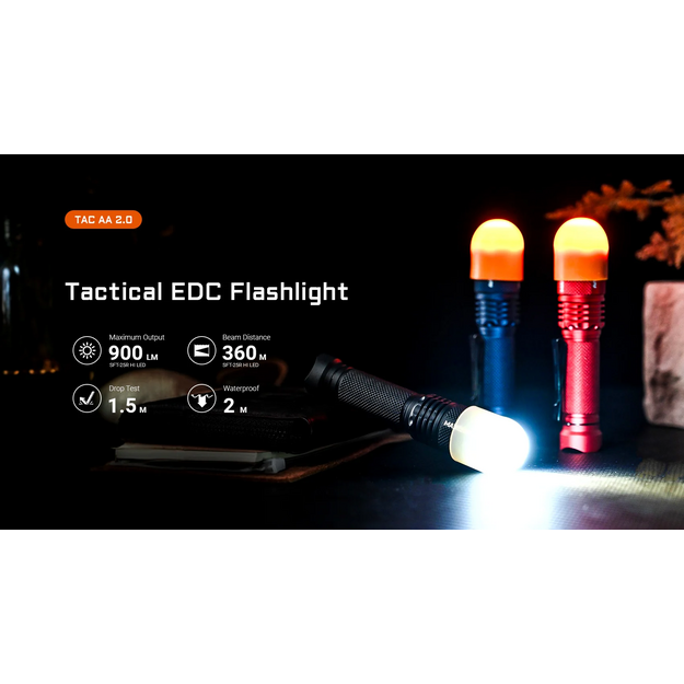 AceBeam TAC AA V2.0 Black Flashlight