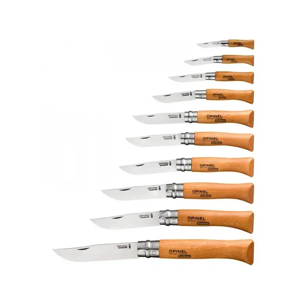 Opinel knife set in a box, 10 pcs. 02-12, Carbon fiber