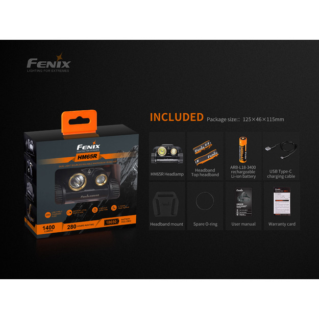 FENIX HM65R flashlight