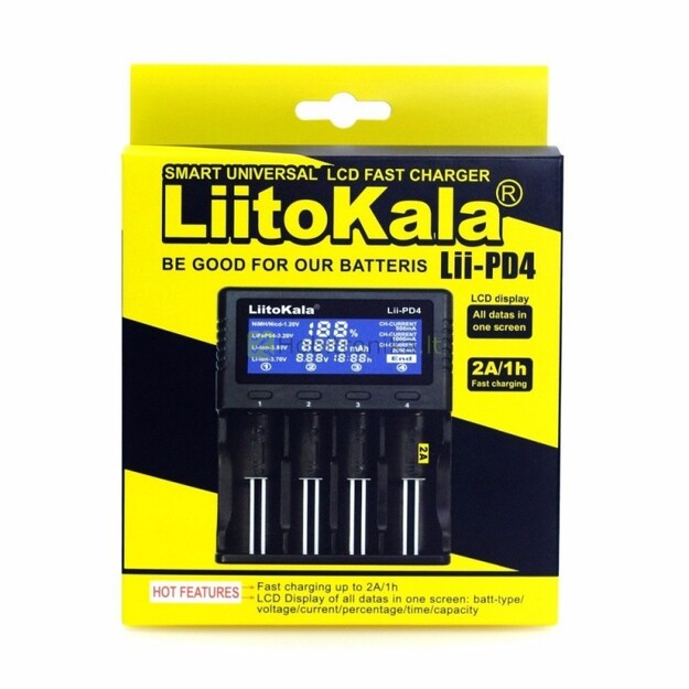 Liitokala PD4 LCD akumulatora lādētājs