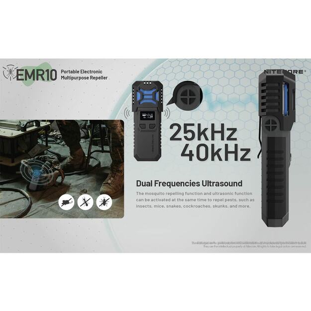 Nitecore EMR10 - moskītu atbaidī&scaron;anas līdzeklis, uzlādējams ar Powerbank funkciju