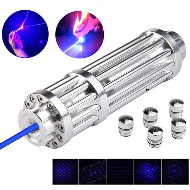 Jaudīgs zils lāzers ar korpusu