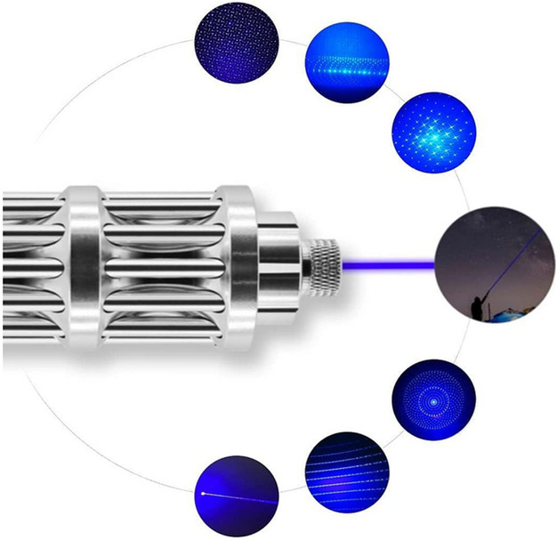 Jaudīgs zils lāzers ar korpusu