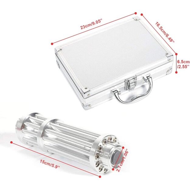 Jaudīgs zils lāzers ar korpusu