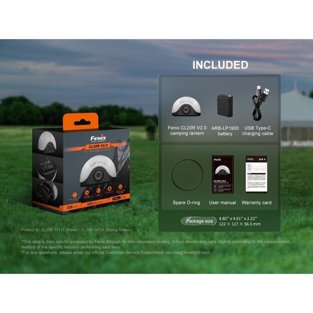 Fenix CL20R V2.0 LED Kempinga Laterna Melns