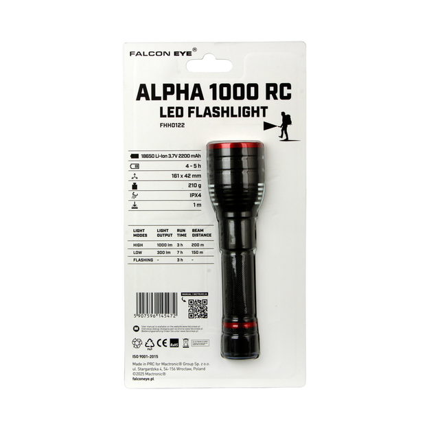 Falcon Eye Alpha 1000 RC USB-C Lukturītis FHH0122