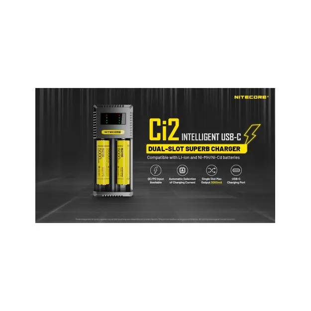 Nitecore USB-C Lādētājs CI2