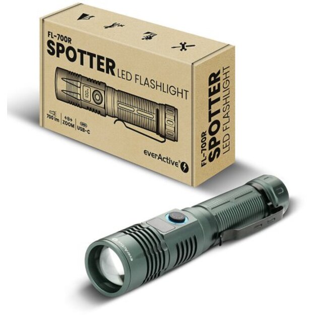 EverActive FL-700R Spotter Rechargeable LED Portable Flashlight