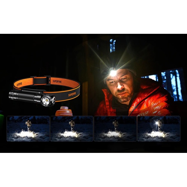 Superfire TH04 flashlight, 600lm, USB-C